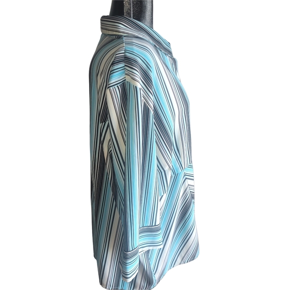 Penningtons Striped Blue and White Button Front Top 24 - Picture 4 of 7